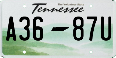 TN license plate A3687U