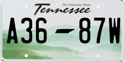 TN license plate A3687W