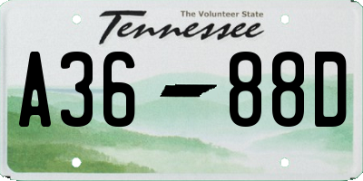 TN license plate A3688D