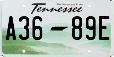 TN license plate A3689E