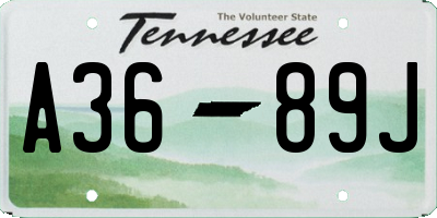 TN license plate A3689J
