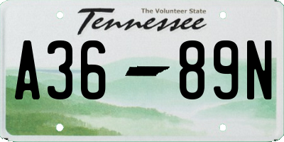 TN license plate A3689N