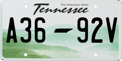 TN license plate A3692V