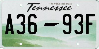 TN license plate A3693F