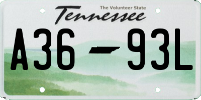 TN license plate A3693L
