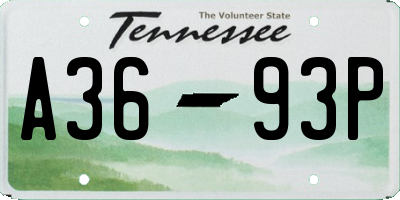 TN license plate A3693P