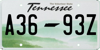 TN license plate A3693Z