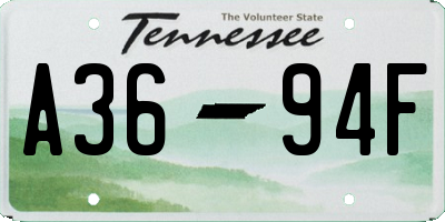 TN license plate A3694F