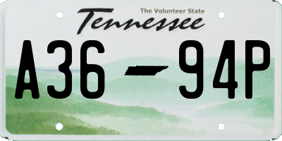 TN license plate A3694P
