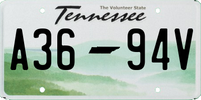 TN license plate A3694V