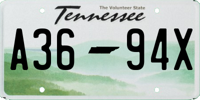 TN license plate A3694X