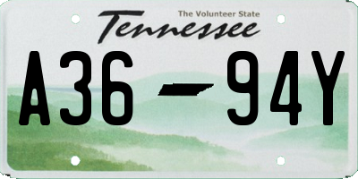 TN license plate A3694Y