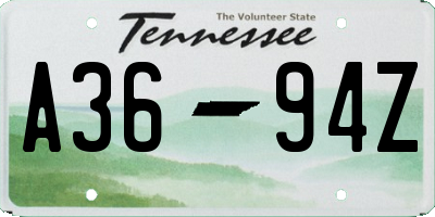 TN license plate A3694Z