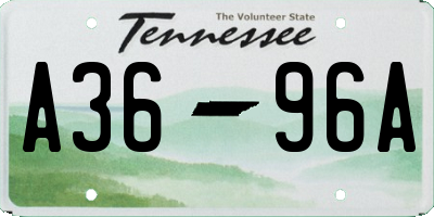 TN license plate A3696A