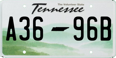 TN license plate A3696B