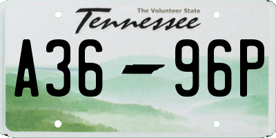 TN license plate A3696P