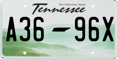 TN license plate A3696X