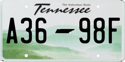 TN license plate A3698F