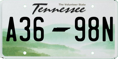 TN license plate A3698N
