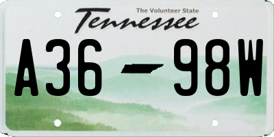 TN license plate A3698W