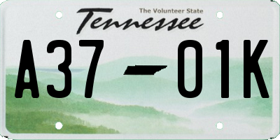 TN license plate A3701K