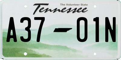 TN license plate A3701N