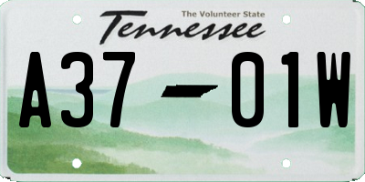 TN license plate A3701W