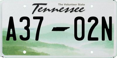 TN license plate A3702N