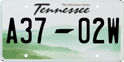 TN license plate A3702W