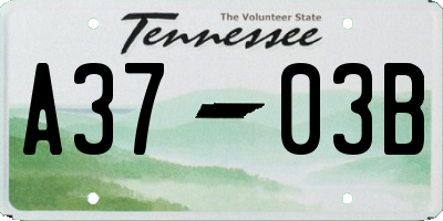 TN license plate A3703B