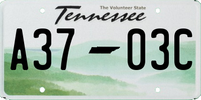 TN license plate A3703C