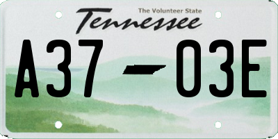 TN license plate A3703E