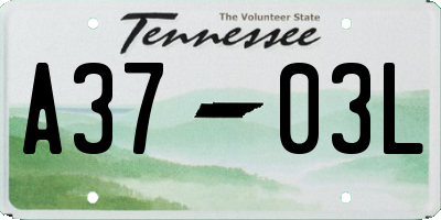 TN license plate A3703L