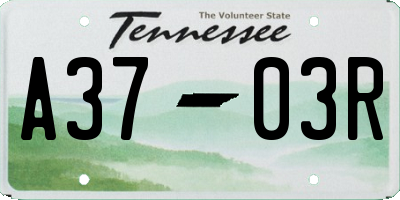 TN license plate A3703R