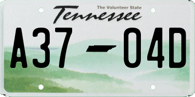 TN license plate A3704D