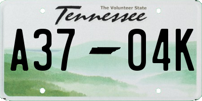 TN license plate A3704K
