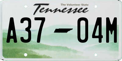 TN license plate A3704M