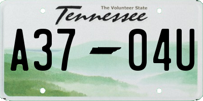 TN license plate A3704U