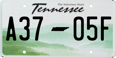 TN license plate A3705F