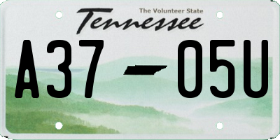 TN license plate A3705U