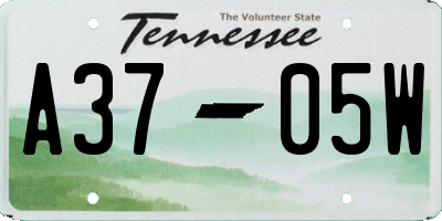TN license plate A3705W