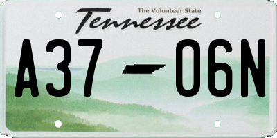 TN license plate A3706N