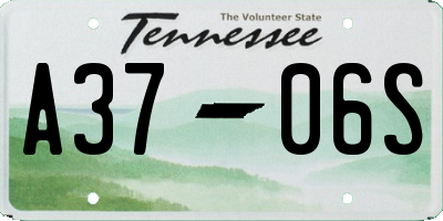 TN license plate A3706S