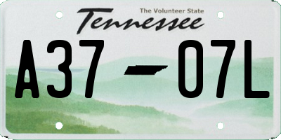 TN license plate A3707L