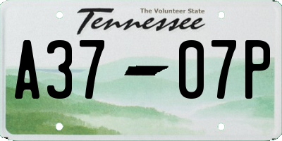 TN license plate A3707P