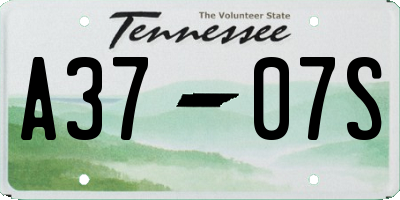 TN license plate A3707S