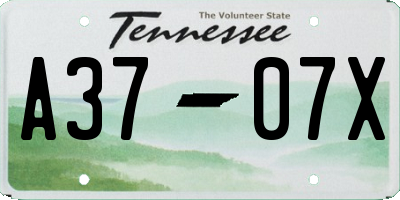 TN license plate A3707X