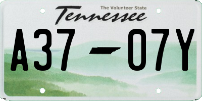 TN license plate A3707Y