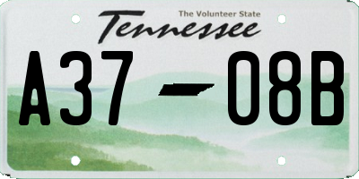 TN license plate A3708B