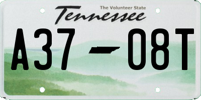TN license plate A3708T